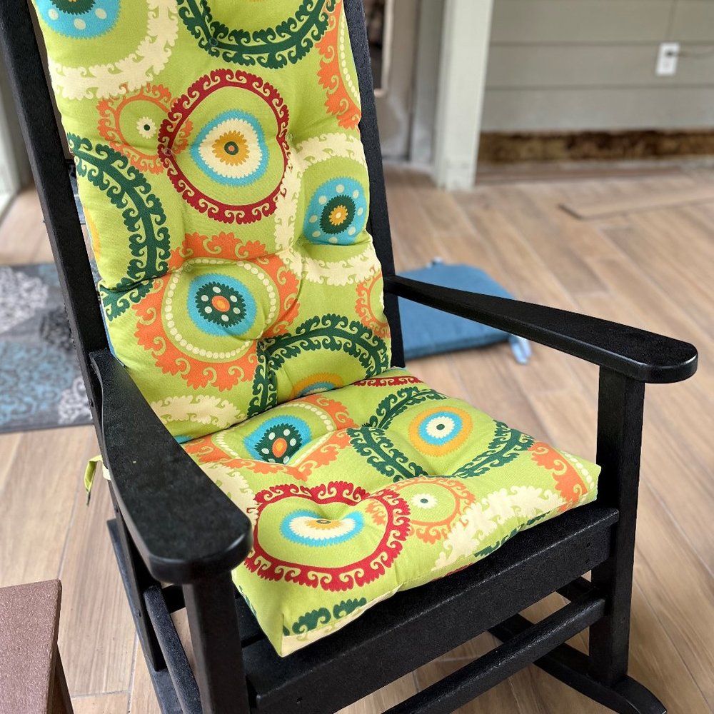 Rocking chair outdoor/indoor cushion set